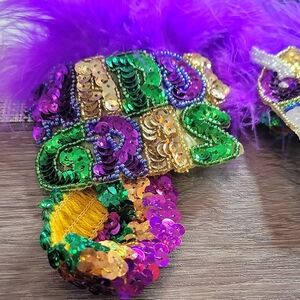 Colorful Sequin and Feather Accessory
